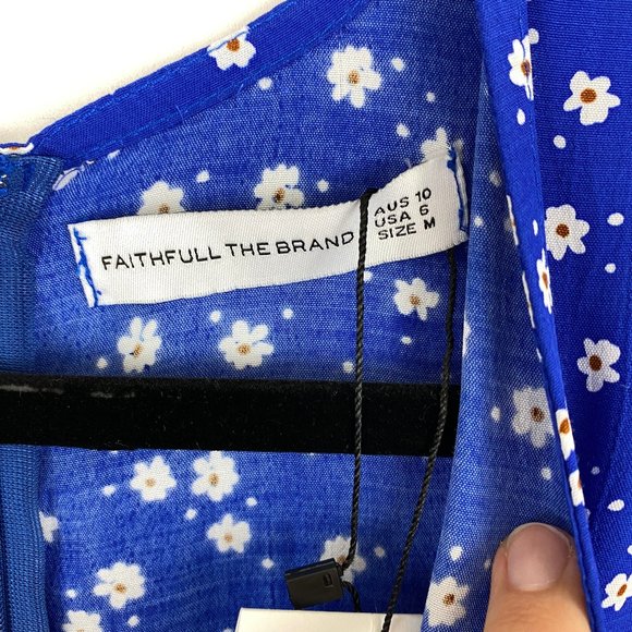 Faithfull The Brand Farah Dress Cobalt Betina NEW - Picture 4 of 8